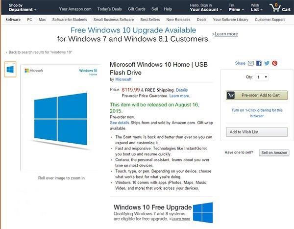 取代光盘!微软确认Win10正版安装U盘